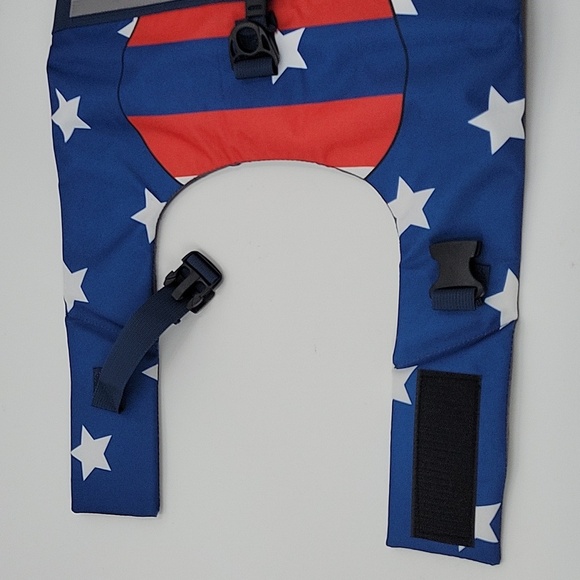 Patriotic Dog Life Jacket with Shark Fin New - Picture 12 of 14